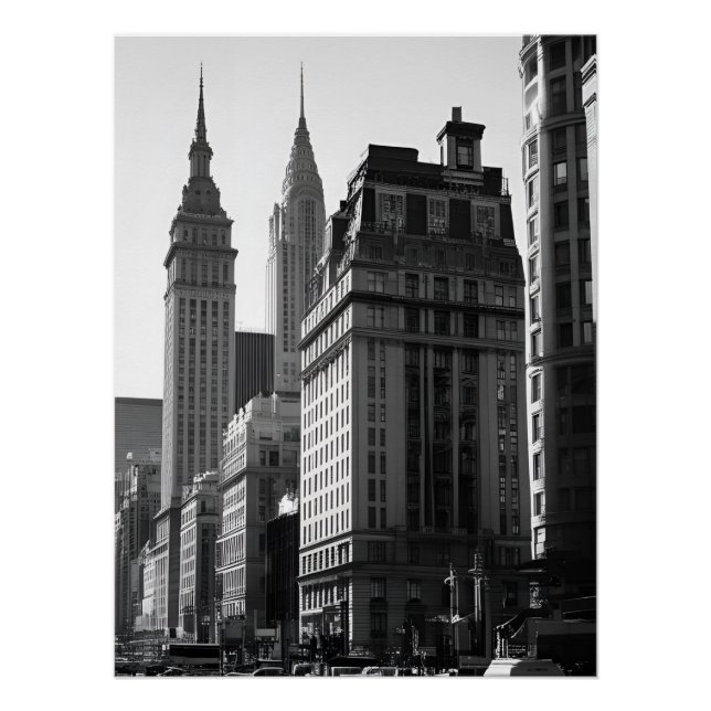 Pôster Edifício sofisticado de Cidade Branca e Negra (Frente)