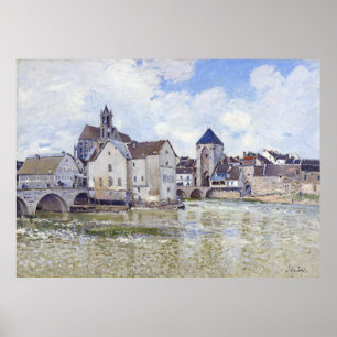 Poster Edifícios Alfred Sisley e pontes com água