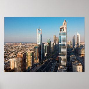 Pôster Edifícios ao longo da Sheikh Zayed Road, Dubai