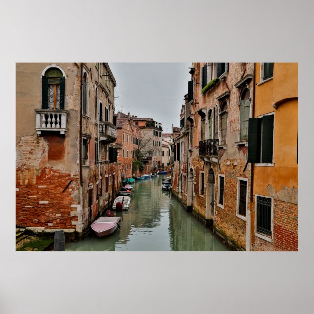 Poster Edifícios ao longo dos canais de Veneza (Frente)