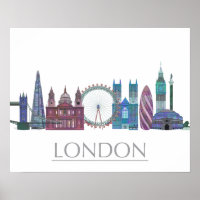 Edifícios Coloridos em Skyline de Londres