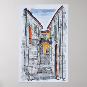 Pôster Edifícios Granitos, Sartene   Córsega, França