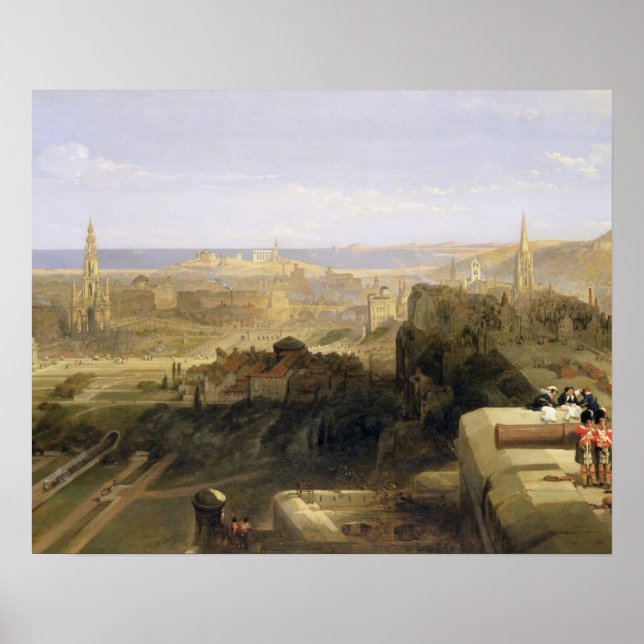 Poster Edimburgo do Castelo, 1847 (óleo na canvas) (Frente)