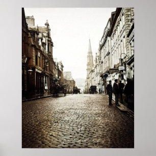 POSTER EDINBURGH SCOTLAND MAYBOLE STREET SCENE 1910