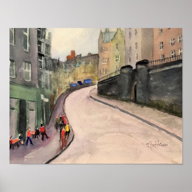 POSTER EDINBURGH, SCOTLAND WATERCOLOR (Frente)
