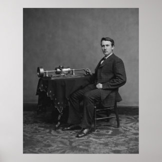 Pôster Edison e fonógrafo