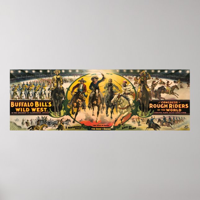 Poster Edison Lights Buffalo Bill Show 1895 (Frente)
