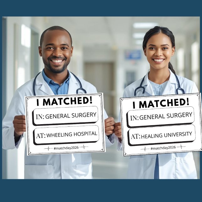 Poster Editable Match Day Sign Medical Graduation (Criador carregado)