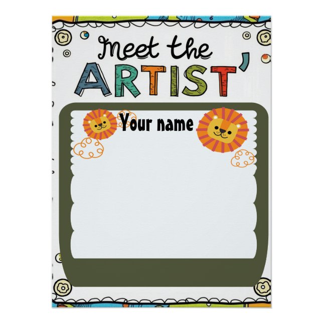 Pôster Editable “Meet the Artist” School Template (Frente)