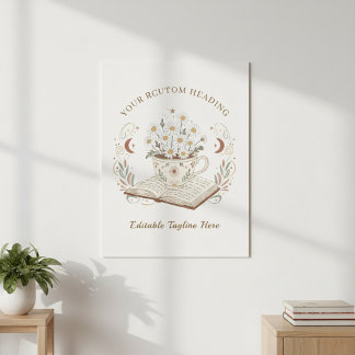 Poster Editable Vintage Chamomile Flowers Illustration