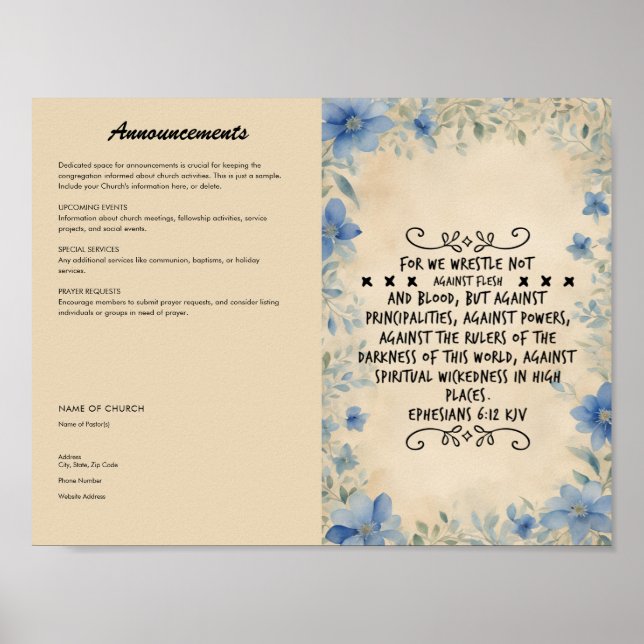 Poster Editar, Baixar Boletim da Igreja (Frente)