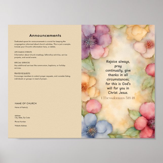 Poster Editar, Transferir Boletim de Igreja (Frente)