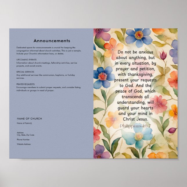 Poster Editar, Transferir Boletim de Igreja (Frente)