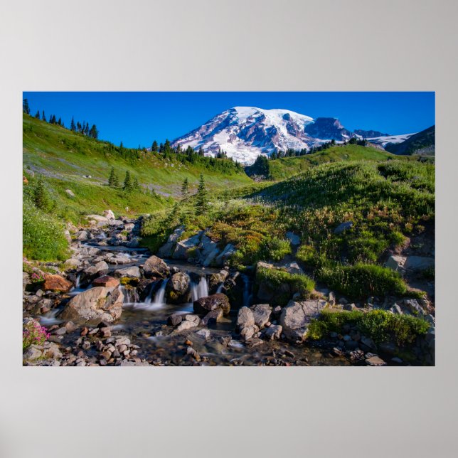 Poster Edith Creek e Monte Rainier Morning Light (Frente)