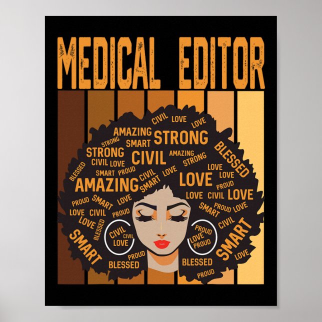 Poster Editor Médico Poderoso Mês da História Negra Preto (Frente)