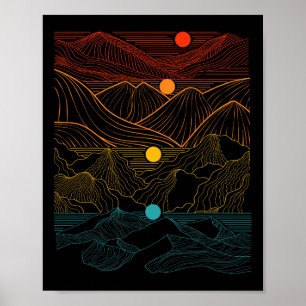 Poster Edm Techno Sun Moon Music Festival Party Dancing D