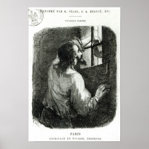 Poster Edmond Dantes encarcerado no d'If do castelo