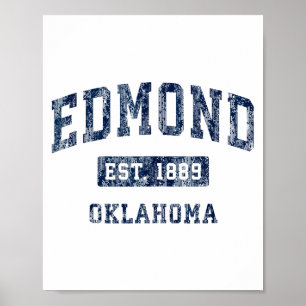 Poster Edmond Oklahoma Ok Vintage Estabelecido Desenho Es