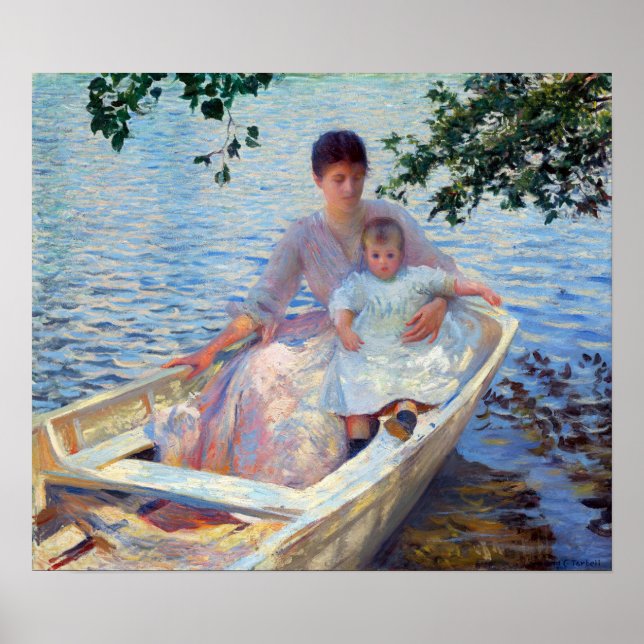 Poster Edmund Charles Tarbell Mãe e Criança num Barco (Frente)