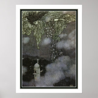 Poster Edmund Dulac "A Capa da Noite" cerca de 1903