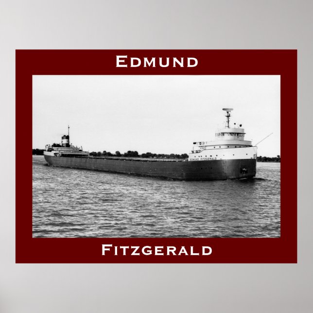 Poster Edmund Fitzgerald na Rua. Rio Clair (B&W) (Frente)