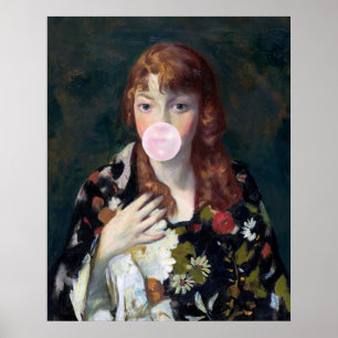 Poster Edna soprando um chiclete rosa