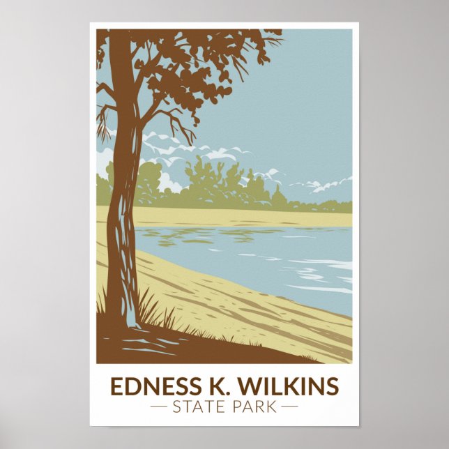 Poster Edness K Wilkins State Park Wyoming Vintage (Frente)