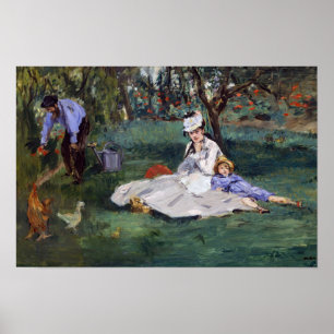 Poster Edouard Manet - A família Monet em seu jardim