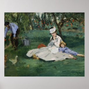 Pôster Edouard Manet - A família Monet em seu jardim