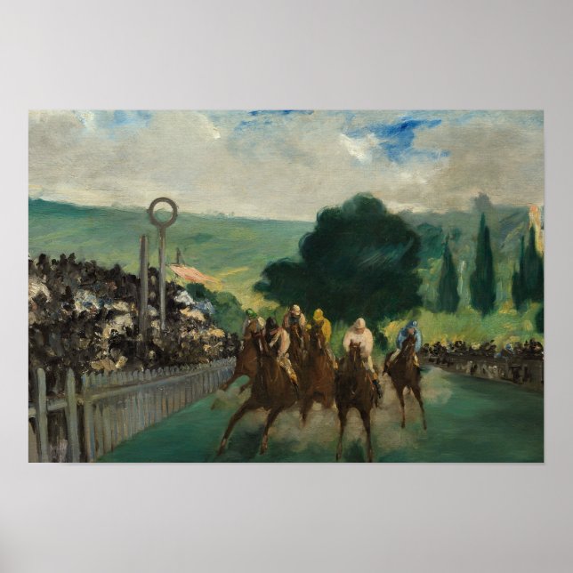 Poster Edouard Manet - As Raças em Longchamp (Frente)
