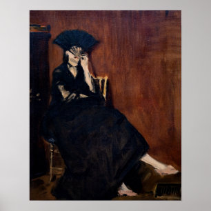 Poster Edouard Manet - Berthe Morisot com um Leque