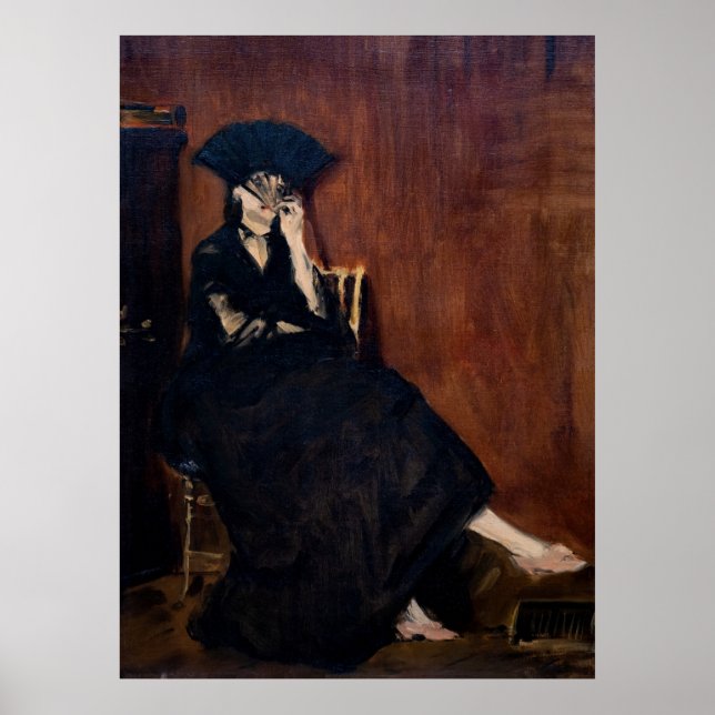 Poster Edouard Manet - Berthe Morisot com um ventilador (Frente)
