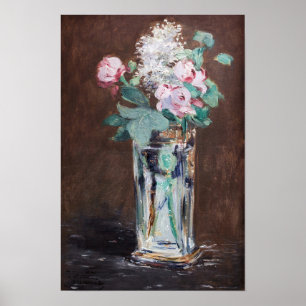 Poster Edouard Manet - Flores em um Vaso de Cristal