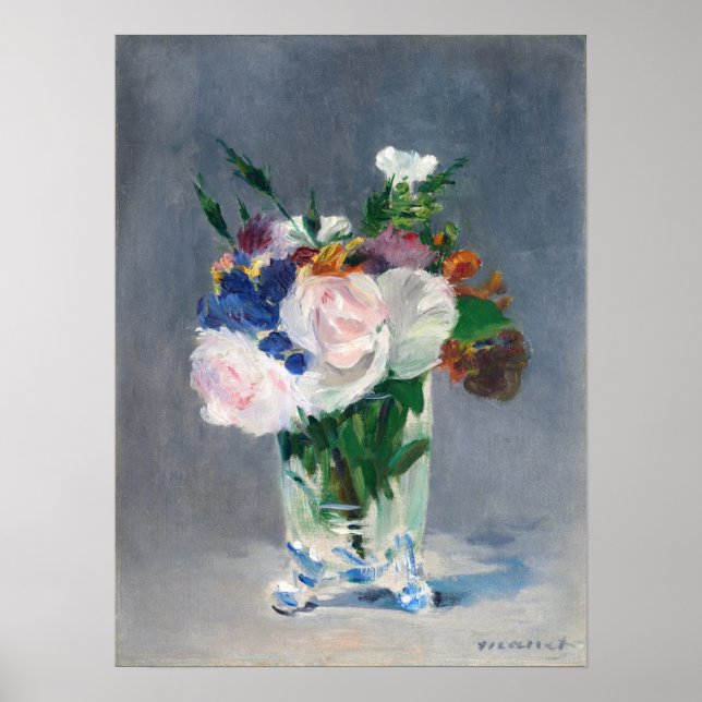 Poster Edouard Manet - Flores num Vaso Cristal (Frente)
