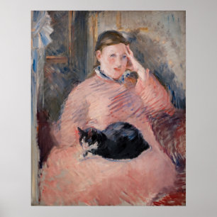 Poster Edouard Manet - Mulher com gato