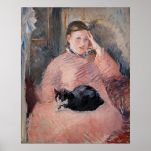 Poster Edouard Manet - Mulher com um Gato