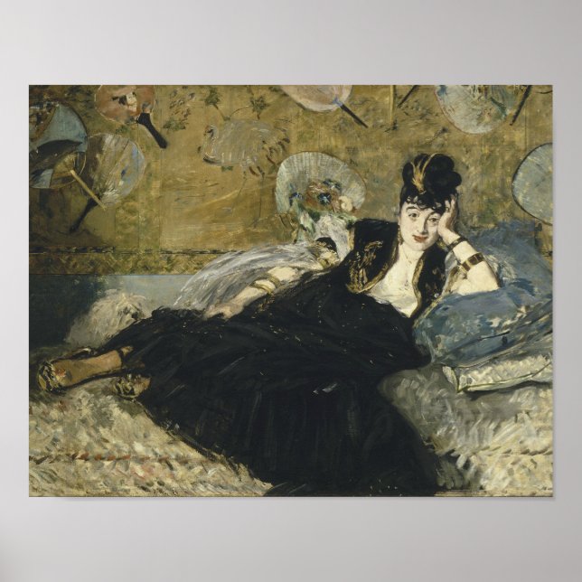 Pôster Edouard Manet - Mulher com ventiladores (Frente)