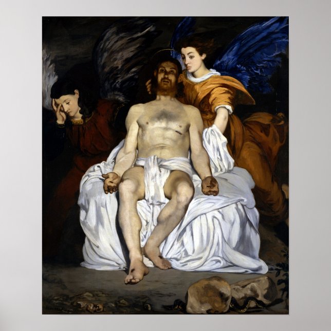 Pôster Édouard Manet O Cristo do Morto com os anjos (Frente)