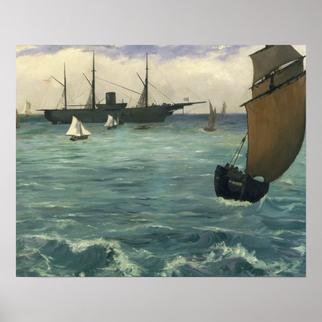 Pôster Edouard Manet - O Kearsarge em Boulogne (Frente)