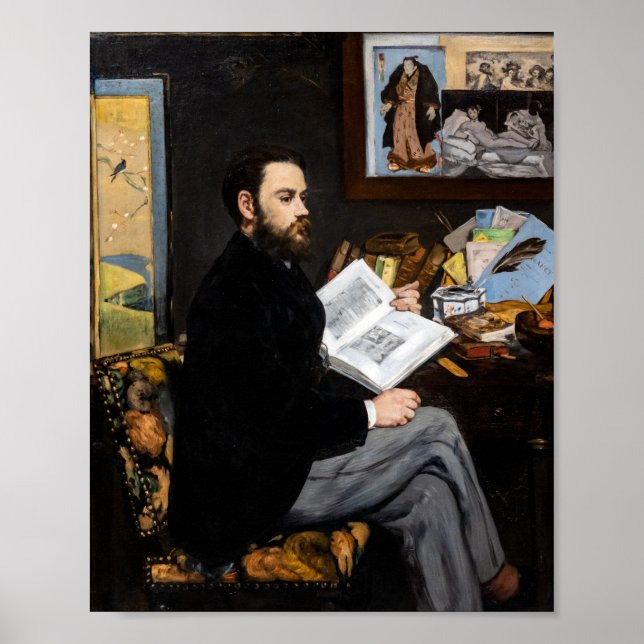 Poster Edouard Manet - Retrato de Emile Zola (Frente)