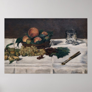 Poster Edouard Manet - Vida estática, Frutas em uma Mesa