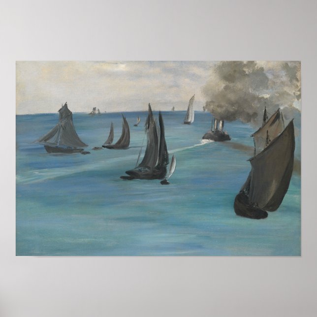 Poster Edouard Manet - Vista Marítima, Clima Calmo (Frente)