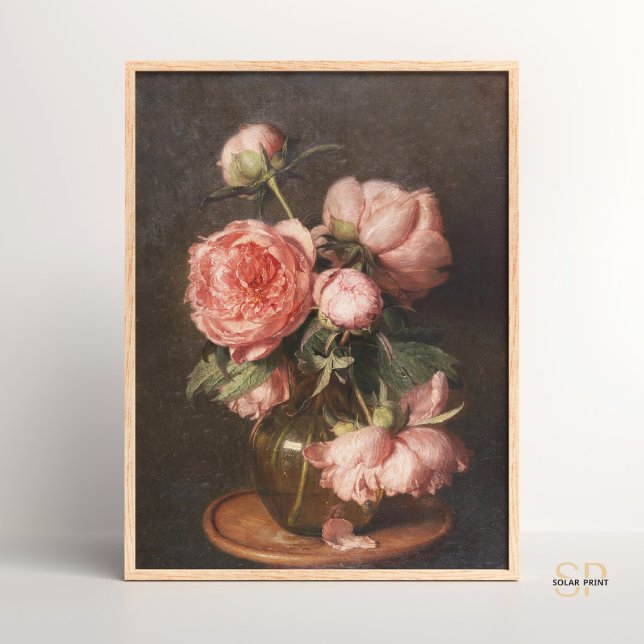 Poster Eduard von Grutzner Grützner Pfingstrosen Peonies (Criador carregado)