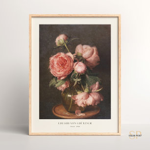 Poster Eduard Von Grutzner Peonies Continua A Vida Flor R