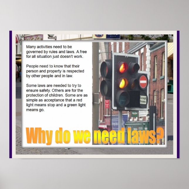 Poster Educação, Cidadania Por que precisamos de leis? (Frente)