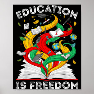 Poster Educação da história negra é liberdade professores