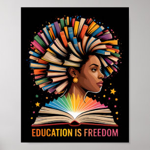 Poster Educação da História Negra É Livros Liberdade Blac