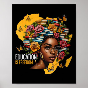 Poster Educação de História Negra é Liberdade Livros Prof