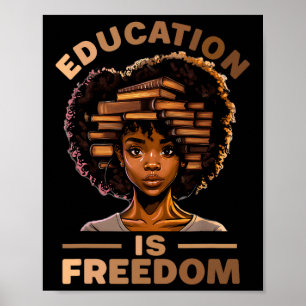 Poster Educação é história negra africana na América afri