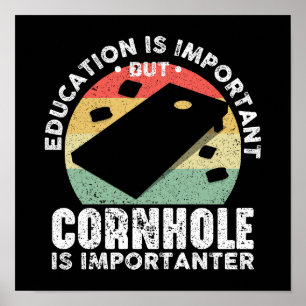 Poster Educação É Importante, Mas Cornhole É Importante